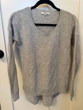 Madewell Light Gray Scoop Neck Knit Sweater